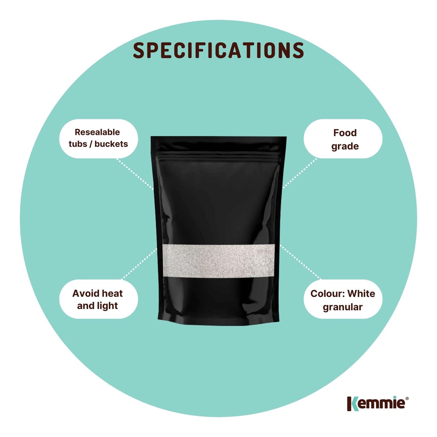 Kemmie 50g Potassium Sorbate Food Grade Granules Preservative E202 Cosmetic Brew