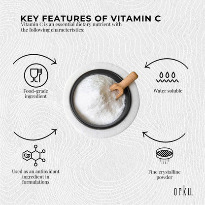 Bulk 10Kg Vitamin C Powder L-Ascorbic Acid Pure Pharmaceutical Grade Supplement