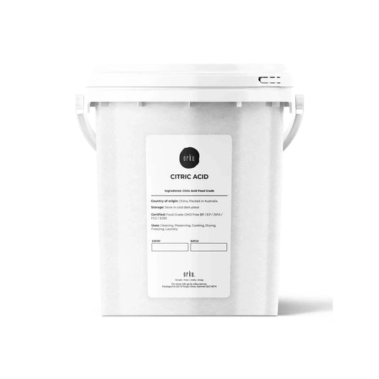 Orku 1.2Kg Citric Acid Powder Tub - Food Grade Non GMO Anhydrous Preservative E330