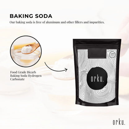 Orku 400g Sodium Bicarbonate Food Grade Baking Soda Aluminium Free NaHCO3 Powder