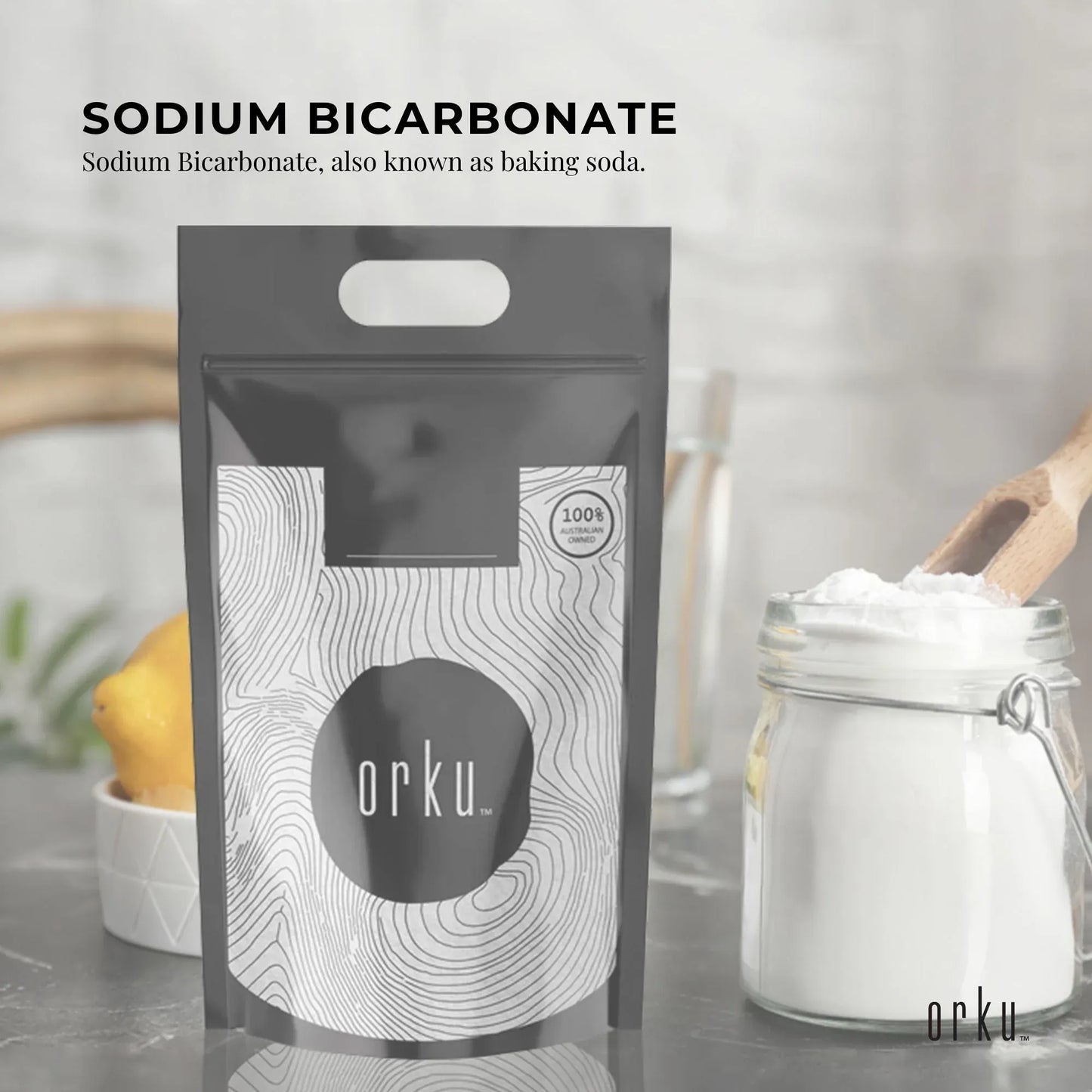 Orku Bulk 10Kg Sodium Bicarbonate Food Grade Baking Soda Aluminium Free Powder