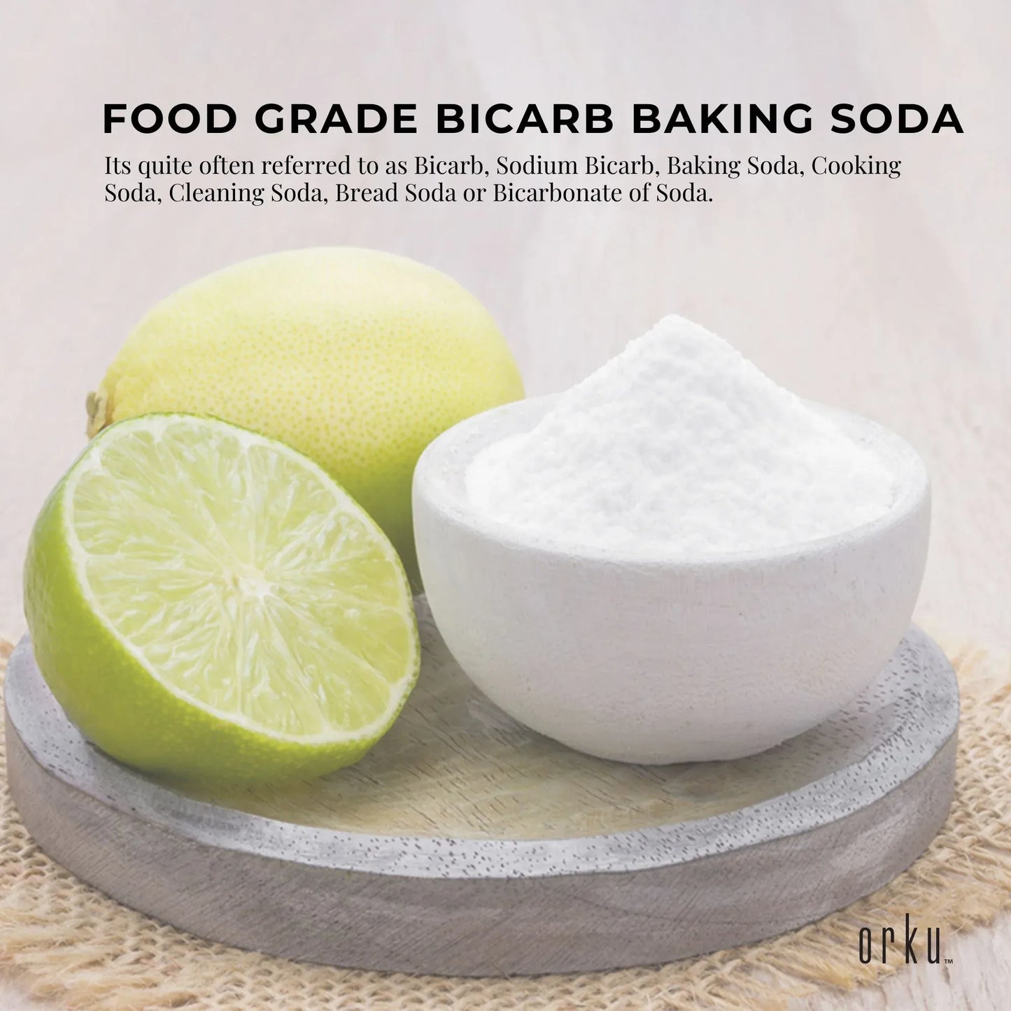 Orku Bulk 10Kg Sodium Bicarbonate Food Grade Baking Soda Aluminium Free Powder