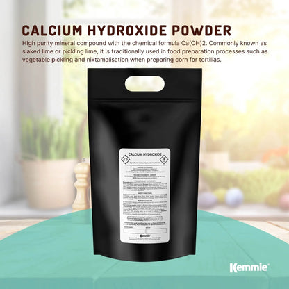 Kemmie Bulk 20Kg Calcium Hydroxide Powder - Food Grade Pickling Lime FCC