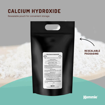 Kemmie Bulk 20Kg Calcium Hydroxide Powder - Food Grade Pickling Lime FCC