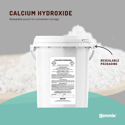 Kemmie 600g Calcium Hydroxide Powder Tub - Food Grade Pickling Lime FCC