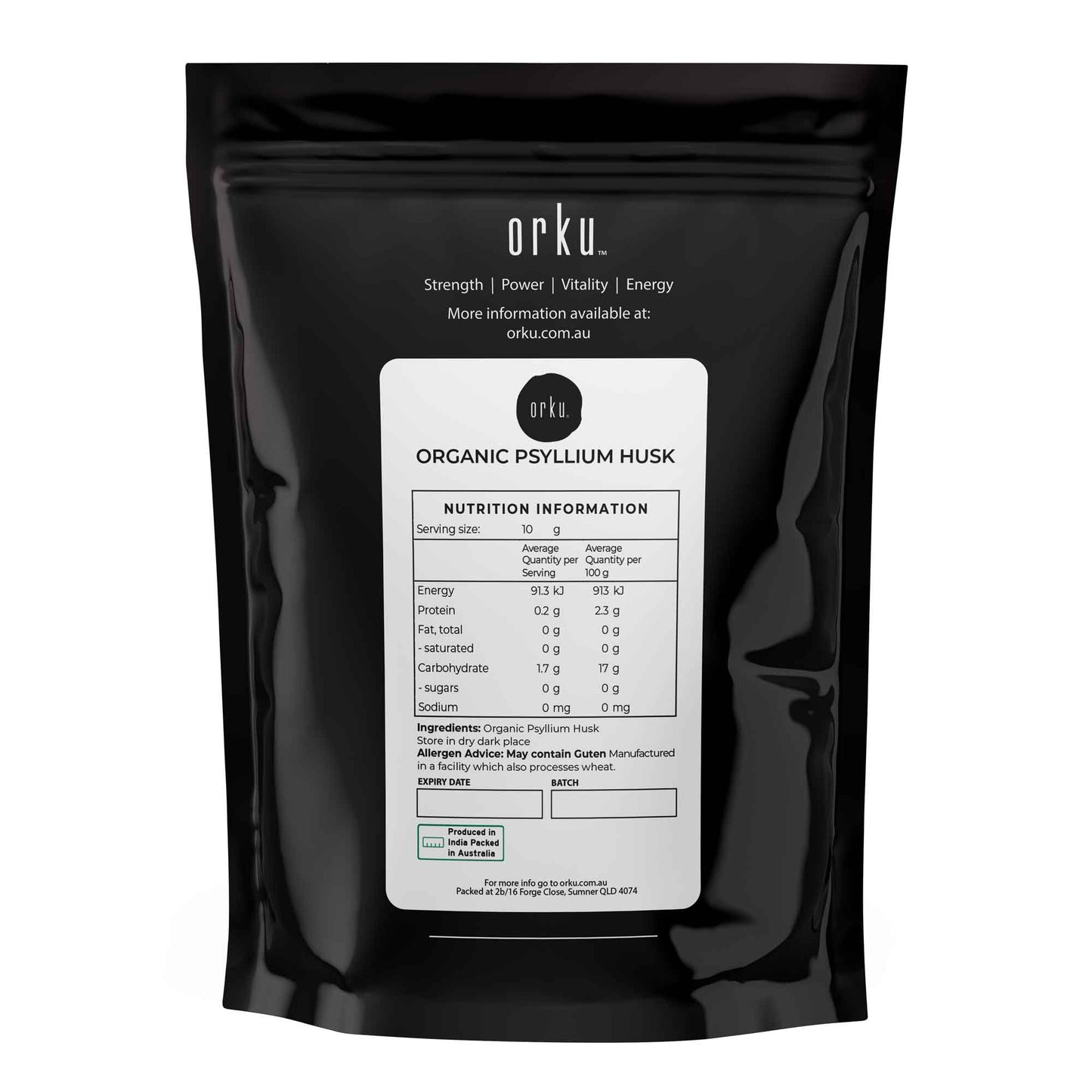 100g Organic Psyllium Husk - Bag Isabgol Ispaghula Natural Fibre Supplement