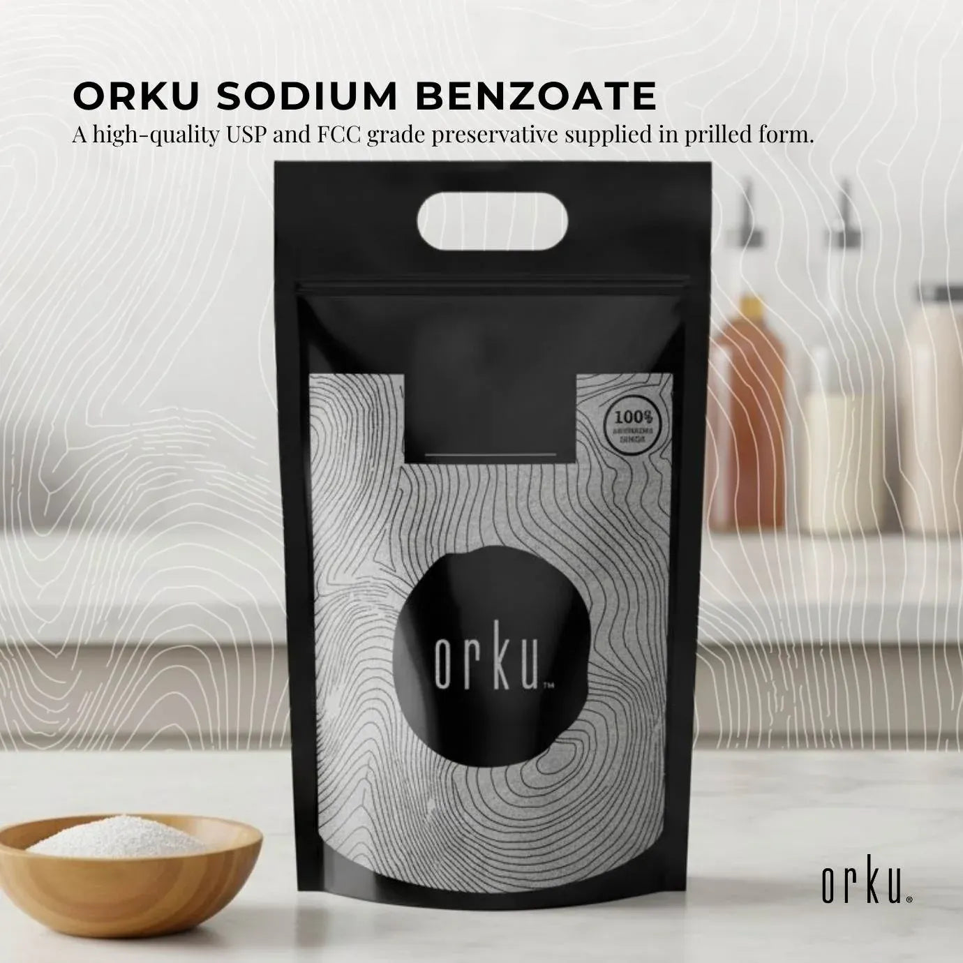 Orku 10Kg Sodium Benzoate USP/FCC Grade Prills – E211 Preservative CAS 532-32-1