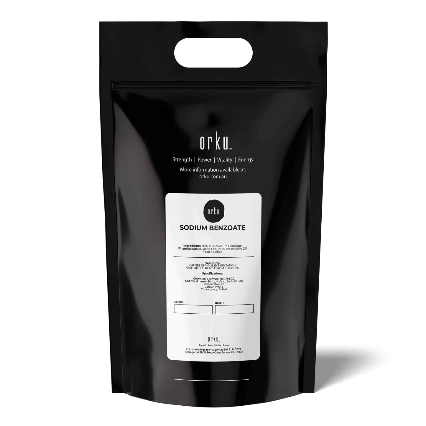 Orku 20Kg Sodium Benzoate USP/FCC Grade Prills – E211 Preservative CAS 532-32-1