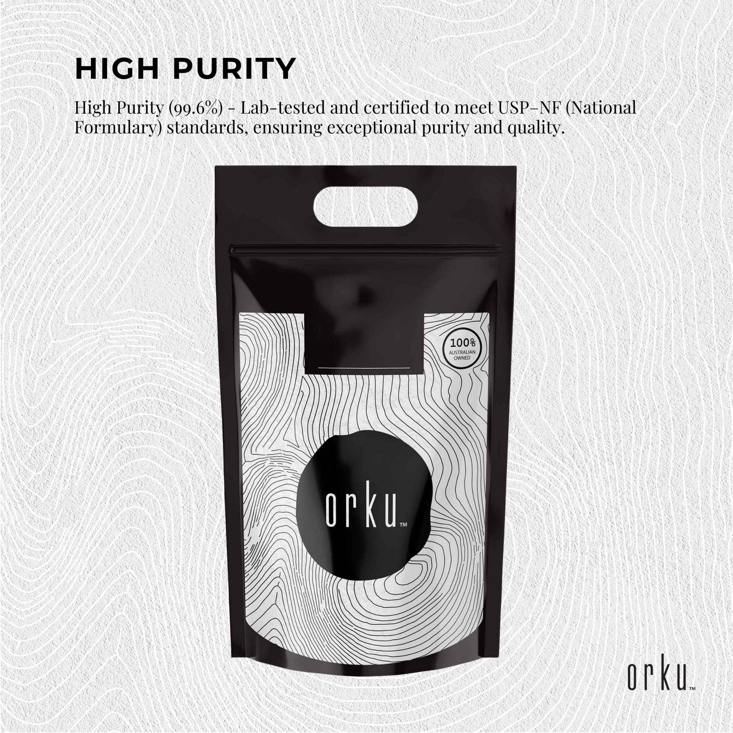 Orku 5kg Myo Inositol Powder - Pharmaceutical-Grade Pure Unflavoured Supplement