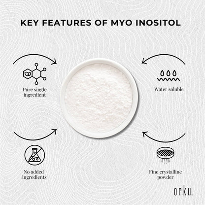 Orku 5kg Myo Inositol Powder - Pharmaceutical-Grade Pure Unflavoured Supplement