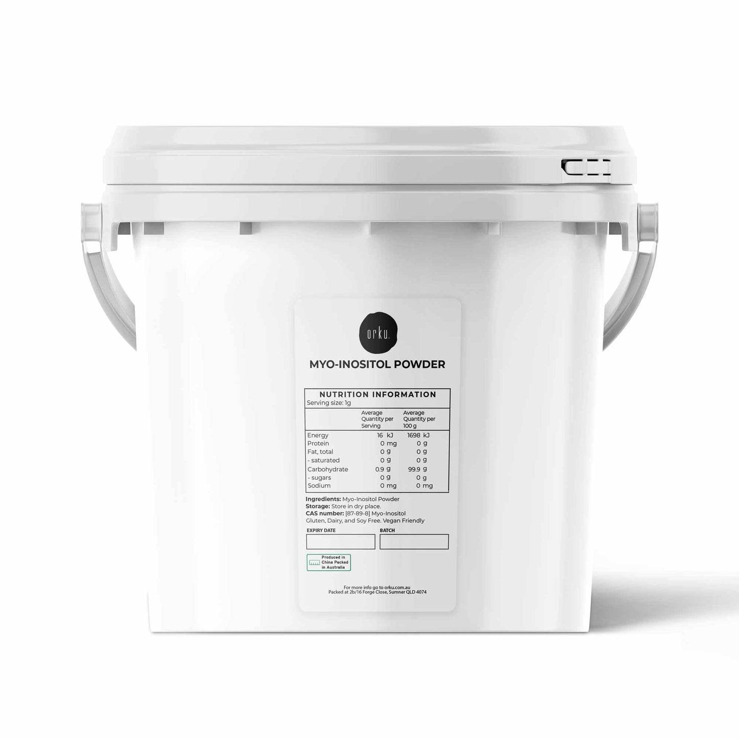 Orku 3.5kg Myo Inositol Powder Tub - Pharmaceutical-Grade Unflavoured Supplement
