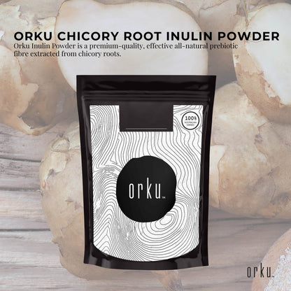 Orku 1Kg Chicory Root Inulin Powder - Natural Prebiotic Unflavoured Supplement