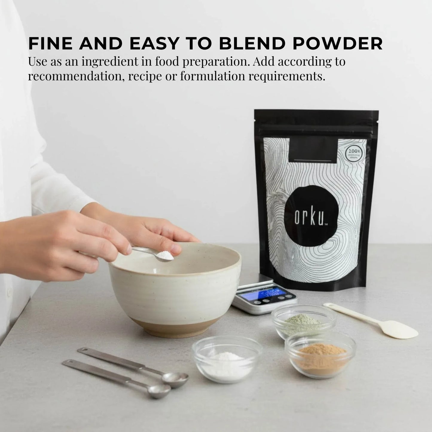 Orku 400g Magnesium Bisglycinate Powder Unflavoured Chelated Biglycinate