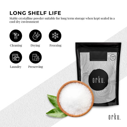 Orku 200g Citric Acid Powder - Food Grade Non GMO Anhydrous Preservative E330