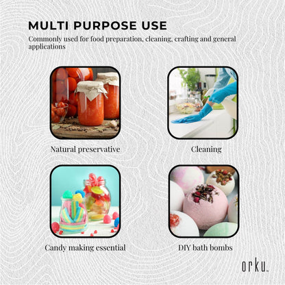Orku 200g Citric Acid Powder - Food Grade Non GMO Anhydrous Preservative E330