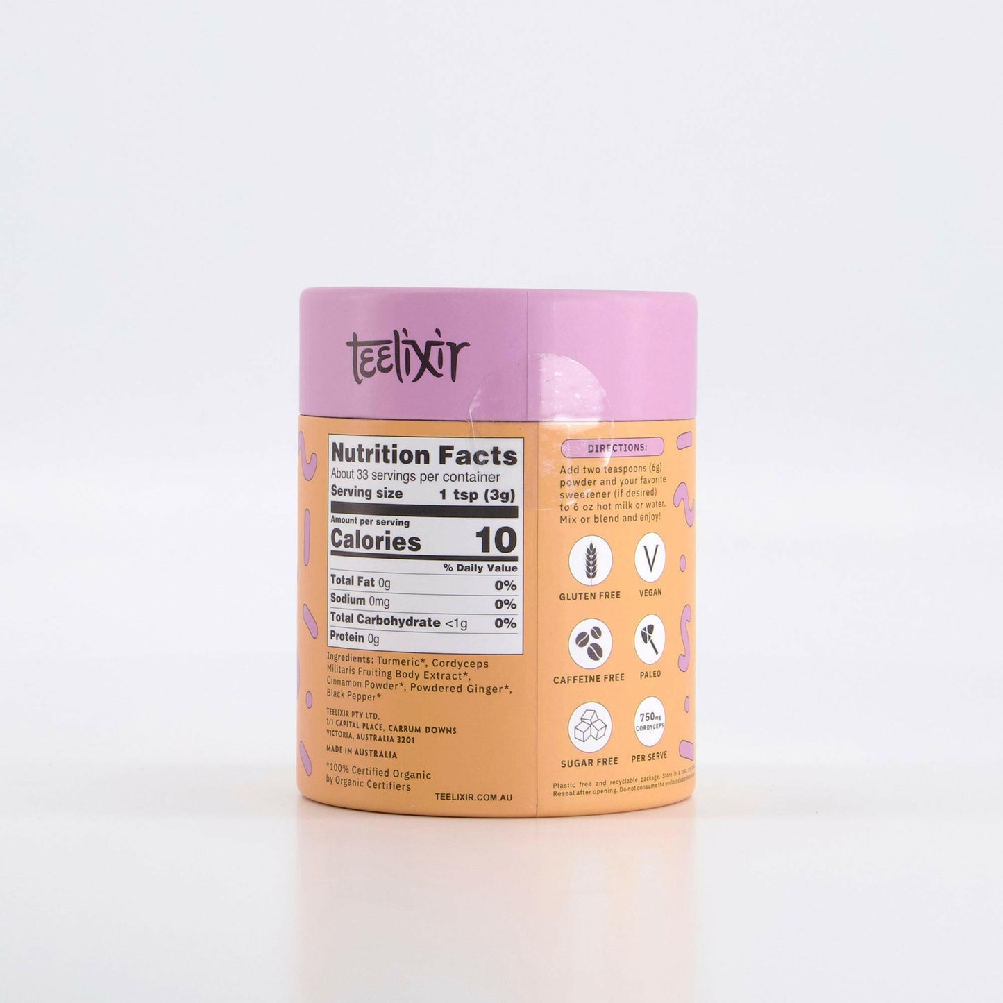 Teelixir Organic Mushroom Turmeric Latte 100g